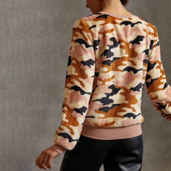 HTF Anthropologie Dayna Fuzzy Velour Top - Picture 2 of 3